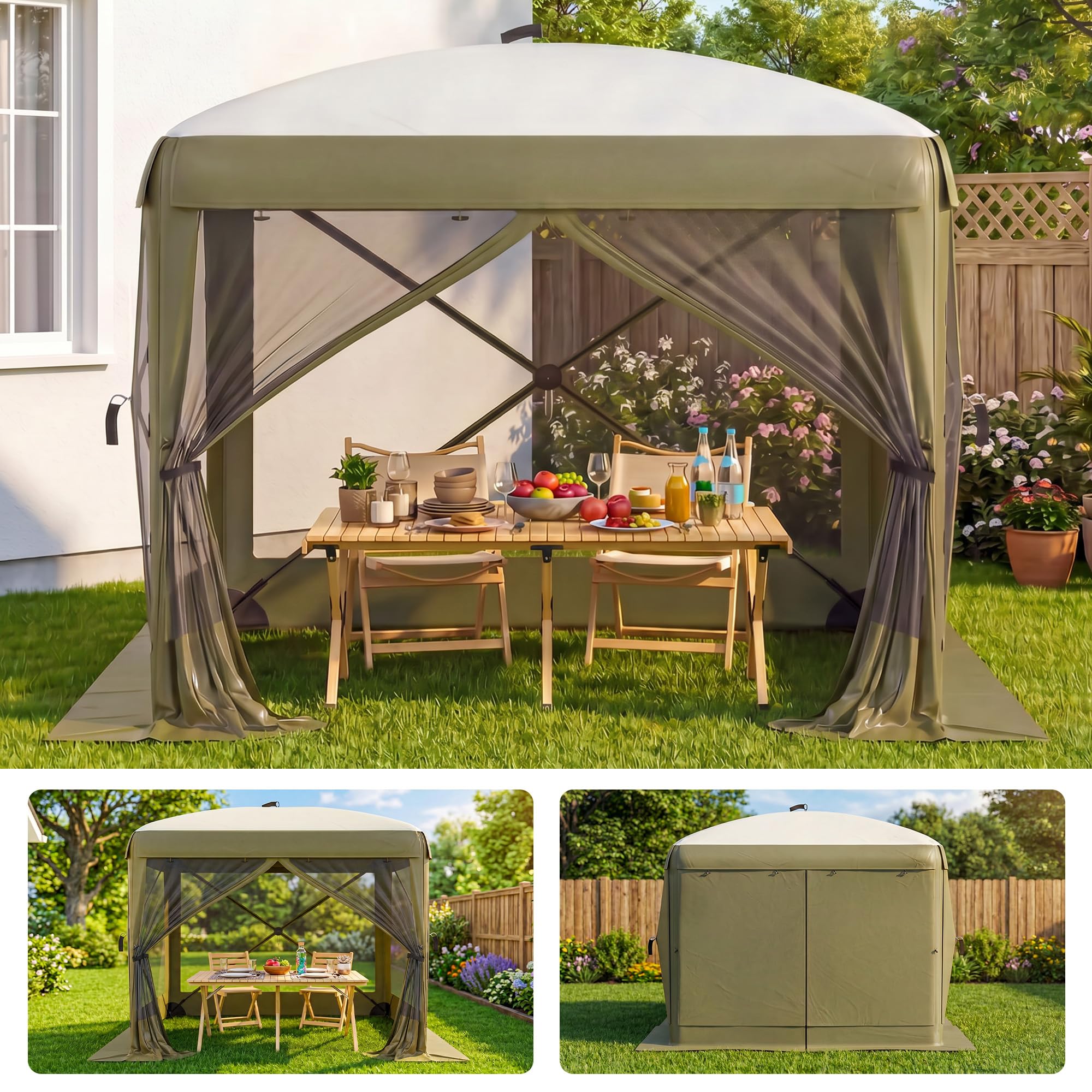 Outdoor Adventure Tent - خيمة شبكية سداسية الأضلاع قابلة للطي