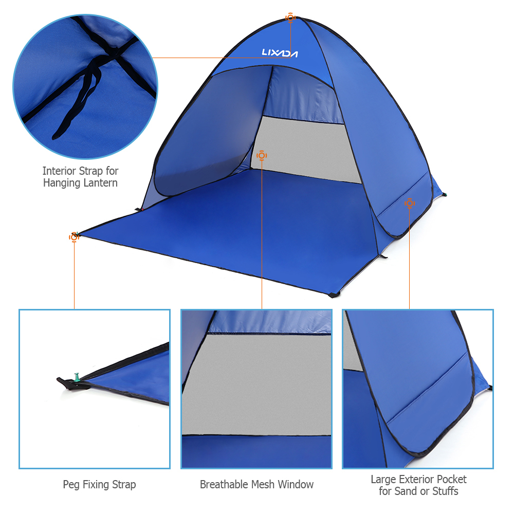 Lixada-خيمة شاطئية فورية تلقائ - مراجعة Outdoor Adventure Tent وسعره